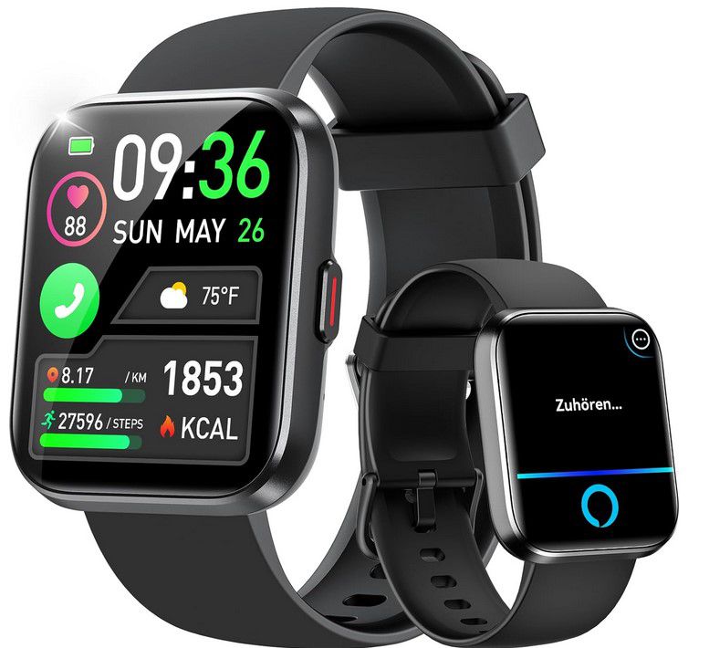 WMK Smartwatch 1,8 Zoll Touchscreen inkl. Alexa für 19,79€ (statt 60€)