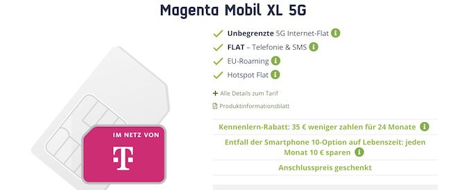 🔥 Telekom Magenta Mobil XL Allnet mit unlimited 5G Datenvolumen (!) für 49,95€ mtl.
