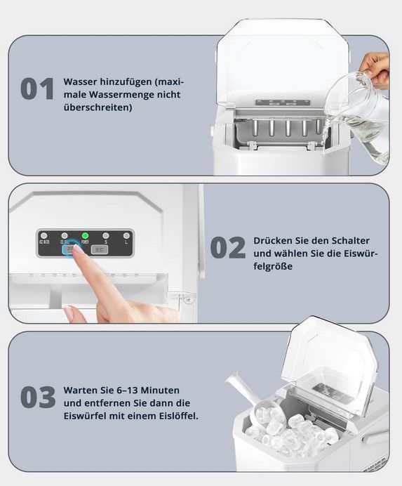 💥🧊Acmeenjoy HZB 12/G Eiswürfelmaschine 12kg/24h für 69,99€ (statt 90€)