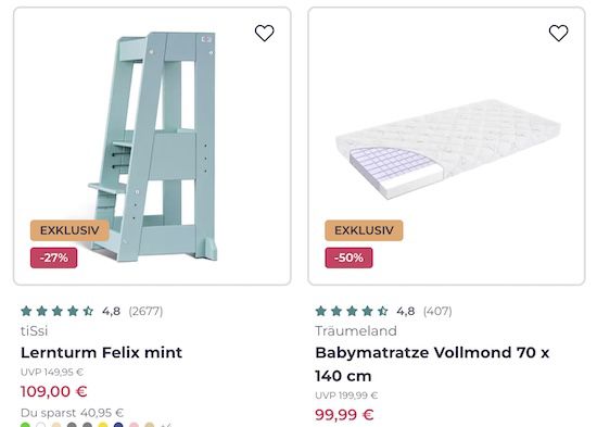 👶 Babymarkt: 10% auf Kinderzimmer   z.B. Babyschaukel für 152€ (statt 164€)