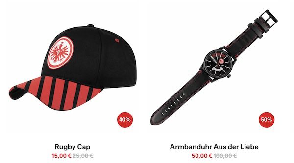 ⚽️ Eintracht Frankfurt Fanshop Sale   z.B. Retro Trikots für 40€ (statt 60€)