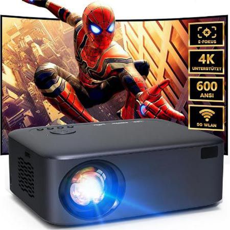 Puxinat 1080P Nativ Beamer mit 4K Unterstützung für 75,59€ (statt 140€)