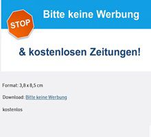 Wieder da! Düsseldorf: Aufkleber Bitte keine Werbung gratis