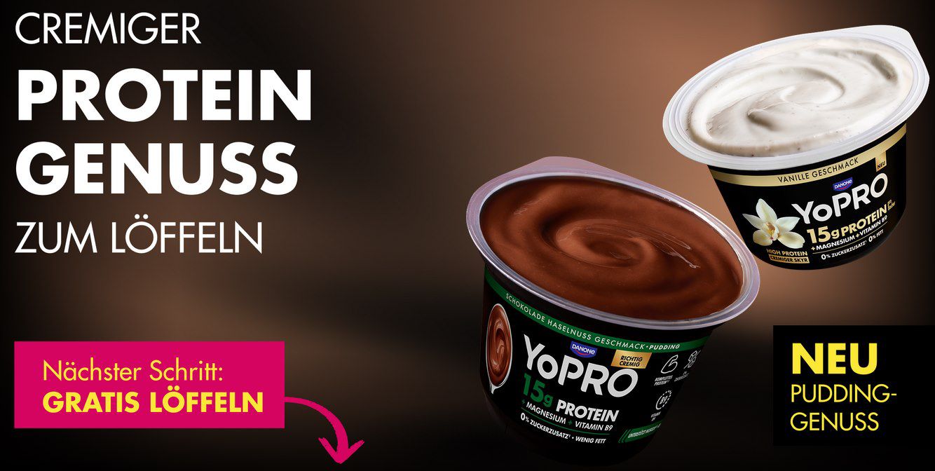 💪 YoPRO Protein Pudding oder Skyr kostenlos ausprobieren