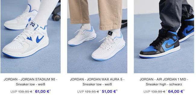 Schnell sein 👟 Jordan Sale bei Zalando Lounge   z.B. Jordan Max Aura 5 nur 50€ (statt 90€)
