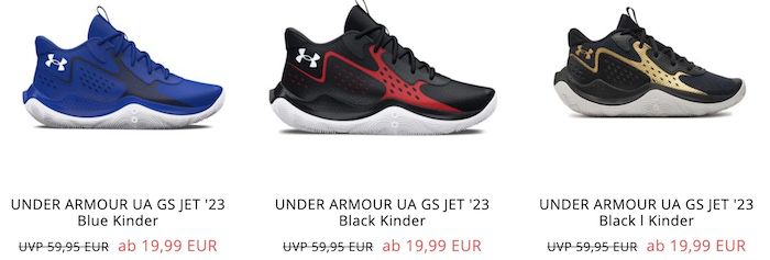 Under Armour GS Jet 23 Kids in 4 Farben für je 25,94€ (statt 47€)