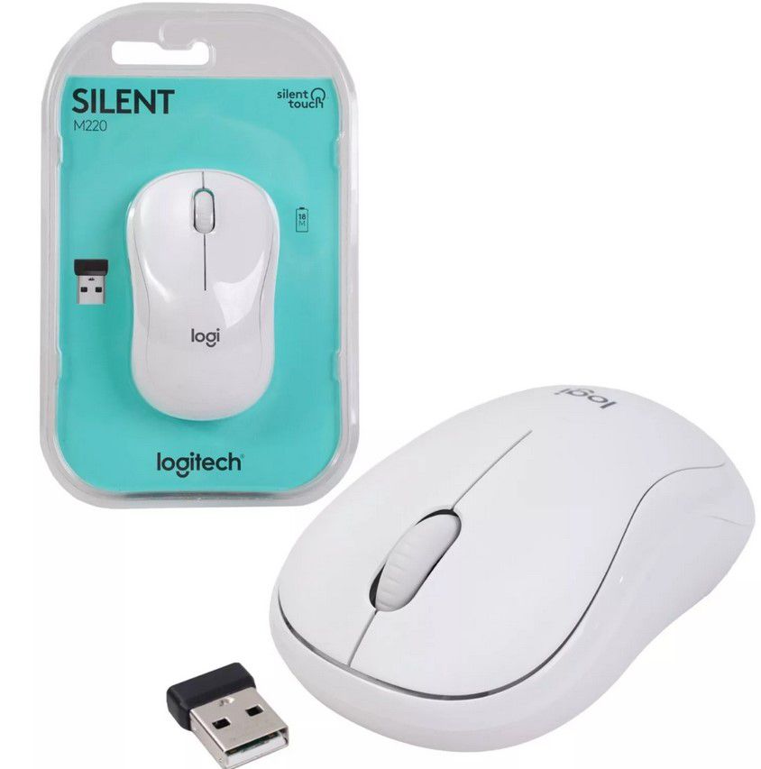 Logitech M220 Silent   kabellose weiße Maus für 9€ (statt 20€)