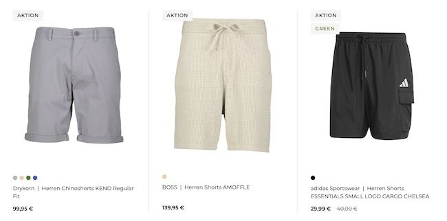 🩳 engelhorn: 20% Rabatt auf Bermudas & Shorts   z.B. Tommy Hilfiger, GANT, Lacoste