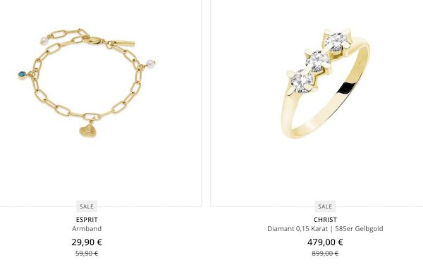 💍 Christ: 25% Extra Rabatt auf ausgew. Schmuck (Ringe, Ketten uvm.)