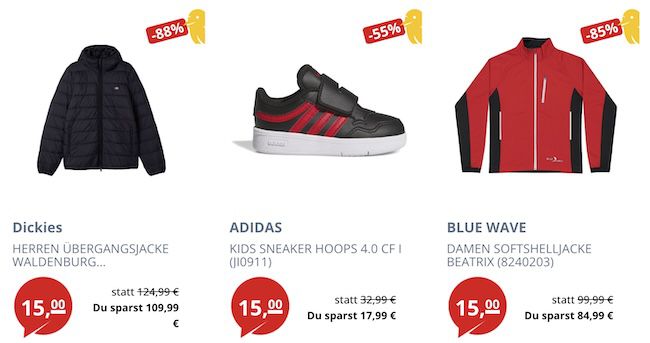 👟👕 Picksport 15€ Fixpreis Sale   z.B. adidas Squadra 21 Sweatshirt (statt 30€)