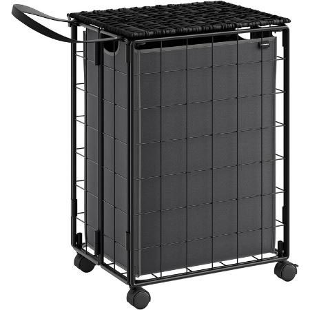 Songmics Faltbarer Wäschekorb mit Rollen, 90L für 22,67€ (statt 36€)