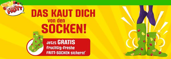 Mit dem Kauf von FRITT fruchtig freshe Socken gratis abholen