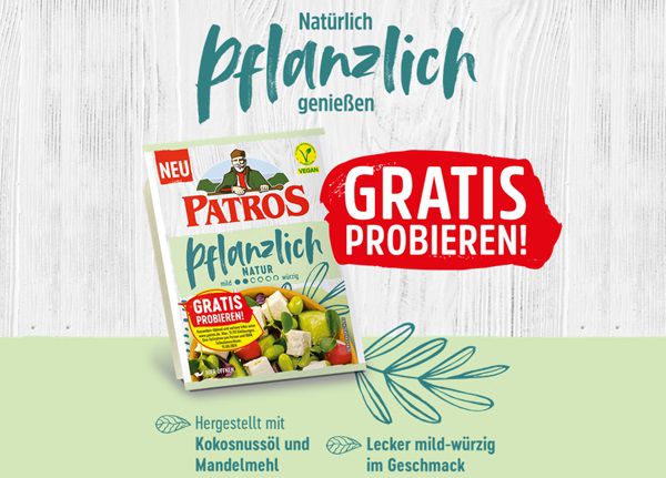 Update! Patros: Pflanzlichen Käse gratis ausprobieren