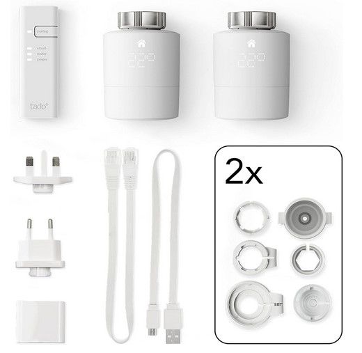 tado Wifi Starter Kit V3+ Basis + 2 Heizkörperthermostate für 69,99€ (statt 100€)