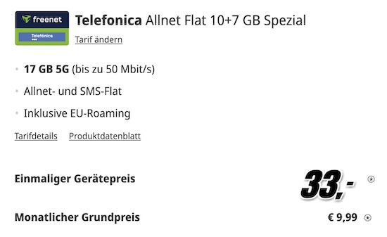 📱 Nubia Flip 5G (256GB) für 33€ + o2 Allnet 17GB für 9,99€ mtl.