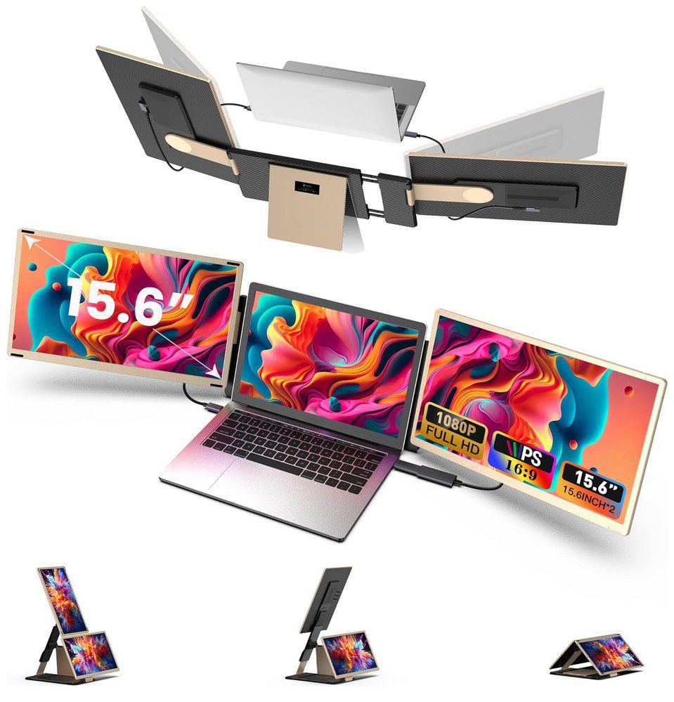 Kwumsy S6   2x 15.6 Zoll Monitorerweiterung für Laptop für 271€ (statt 389€)
