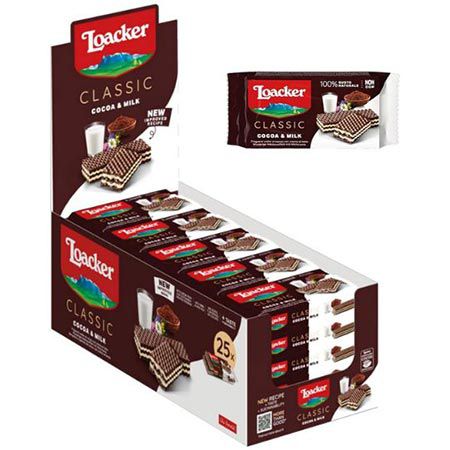 🍫 25er Pack Loacker Classic Cocoa & Milk Waffeln ab 12,08€ (statt 19€)