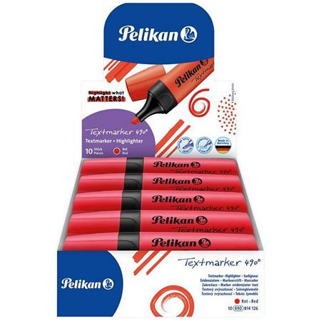 10er Pack Pelikan 490 Textmarker Leuchtrot für 4,70€ (statt 10€)