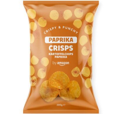 🥔 4x Our Essentials by Amazon Kartoffelchips Paprika, 200g für 4,46€