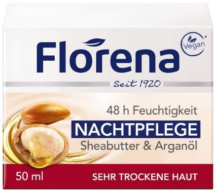 Florena Nachtcreme mit Sheabutter & Arganöl, 50ml ab 2,39€ (statt 4€)