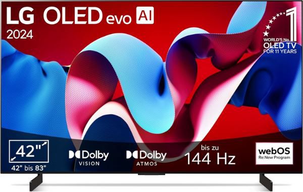 😍 LG OLED42C47LA 42 OLED evo Smart TV für 799€ (statt 974€)
