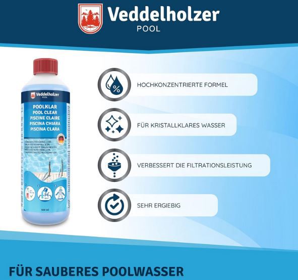 Veddelholzer Poolklar Trübungsentferner, 500ml ab 11,63€ (statt 21€)