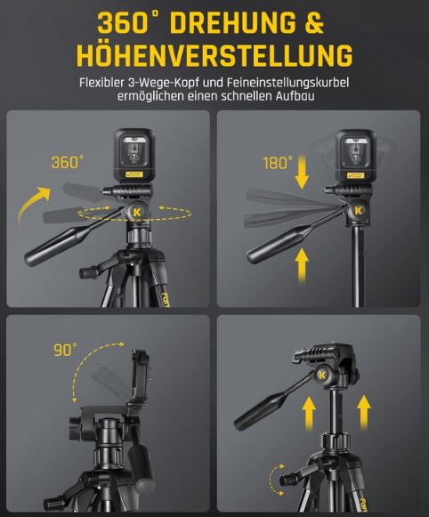 Fanttik DT1 Professional Baustativ für Kreuzlinienlaser für 29,99€ (statt 60€)