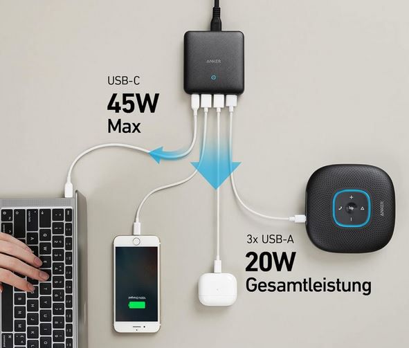 Anker PowerPort Atom III Slim Netzteil mit 65W für 29,99€ (statt 40€)