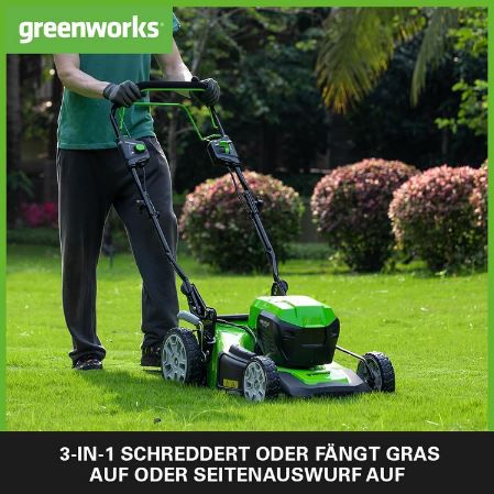 Greenworks 48V Akku Rasenmäher 46cm bis zu 480m² für 399,99€ (statt 576€)