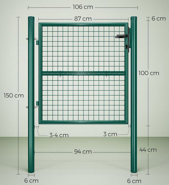 SONGMICS Abschließbares Gartentor (100 X 106 cm) für 61,99€ (statt 71€)