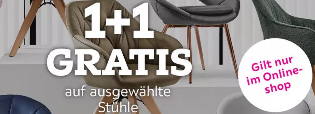 Mömax: 2 Stühle zum Preis von 1   z.B. 2x Stuhl Nele ab 30,85€ (statt 56€)