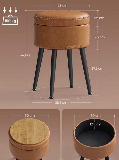 VASAGLE EKHO Sitzhocker mit Stauraum für 23,99€ (statt 35€)
