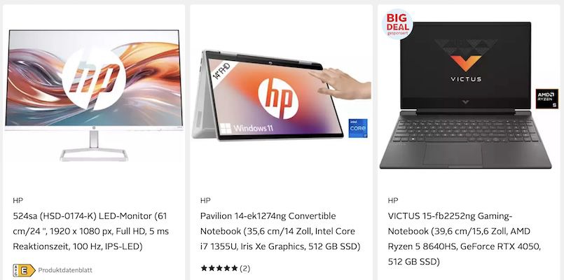 👩🏼‍💻OTTO: 15% Extra auf HP Gaming Notebooks z.B. Notebook mit 16GB & 512GB für 599€ (statt 705€)