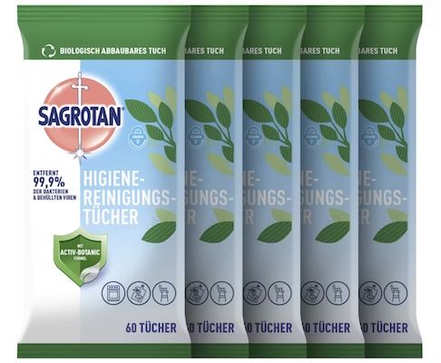 🦠 300x Sagrotan Hygienereinigungstücher ab 8€ (statt 15€)