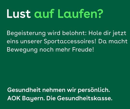 🏃‍♀️🏃 Lokal: Gratis Stirnband bei der AOK Bayern