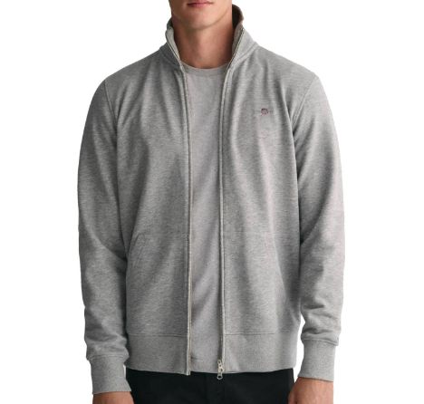Gant Shield Sweatjacke in Grau für 70€ (statt 90€)   bis 5XL