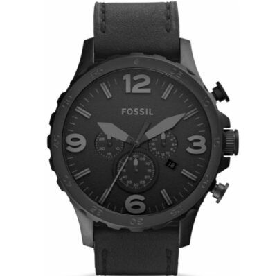 ⌚ Fossil Nate Leder JR1354 Chronograph in Schwarz für 89,90€ (statt 140€)