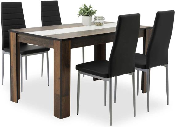 🪑 Tischgruppe Helene Old Wood Nachbildung   Tisch + 4 Stühle ab 179,99€ (statt 200€)