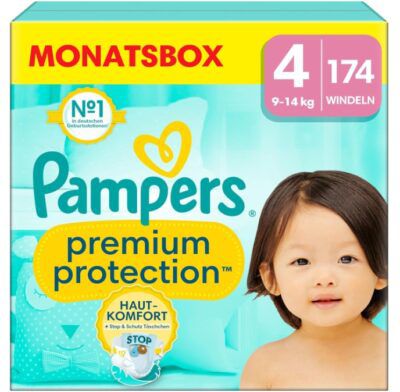 👶 174er Pack Pampers Baby Windeln Größe 4 mit Premium Protection ab 42,80€ (statt 53€)