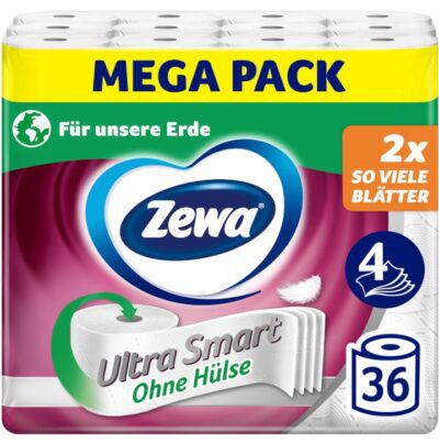 🧻 Zewa Ultra Smart Toilettenpapier – 36 x 280 Blatt 4-lagig für 31,99€ (statt 42€)