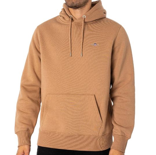 😎 GANT Herren Reg Shield Hoodie Kapuzenpullover in Khaki für 59,95€ (statt 79€)   bis 3XL