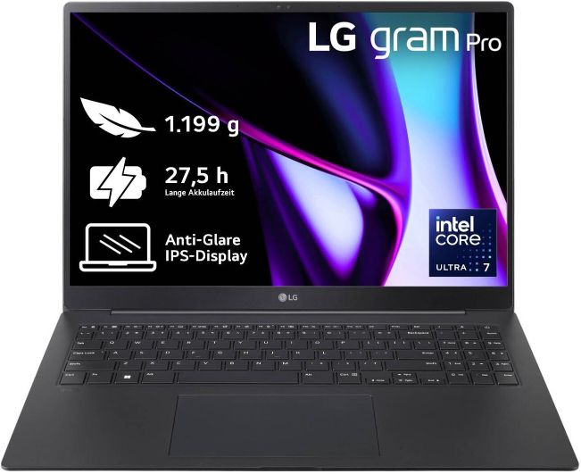 😮 LG Gram Pro 16 mit Intel Ultra 7, 32GB RAM,  2TB SSD & 27h Akku für 1.579€ (statt 1.930€)
