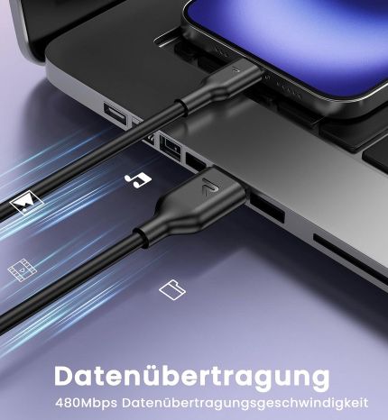 5x RAMPOW 36W USB C Kabel (1m) mit QC 3.0 für 4,54€ (statt 11€)
