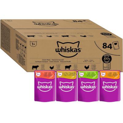 😺 Whiskas 1+ Katzennassfutter Klassische Auswahl 84 x 85g für 23,98€ (statt 40€)
