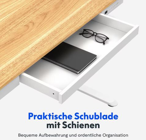 📋 Flexispot Q3 Höhenverstellbarer Schreibtisch mit Schublade für 269,99€ (statt 400€)
