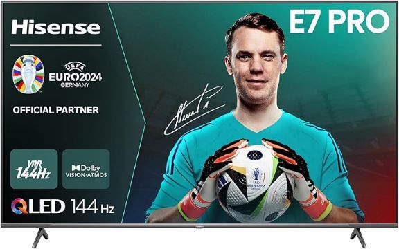 Hisense 65E7NQ Pro   65 4K UHD QLED Smart TV, 144Hz für 669€ (statt 822€)