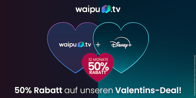 😍 HAMMER! 📺 Ab 9,50€ mtl.   50% Rabatt auf waipu.tv Perfect Plus inkl. Disney+