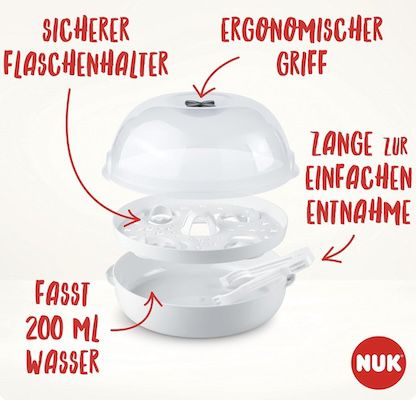 NUK Micro Express Plus Mikrowellen Sterilisator für Babyflaschen für 17,54€ (statt 23€)
