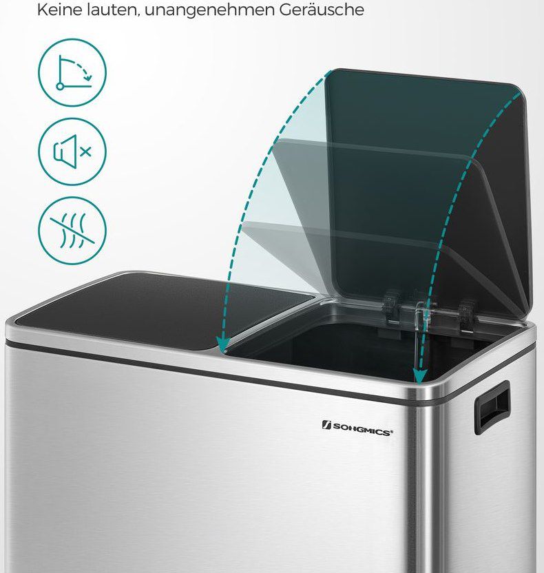 SONGMICS Mülleimer 2x 30L aus Edelstahl für 85,99€ (statt 104€)