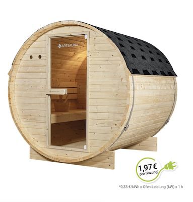 🥵 Artsauna Spitzbergen 180 Fasssauna mit 6 kW Ofen für 1.704,95€ (statt 2.199€)